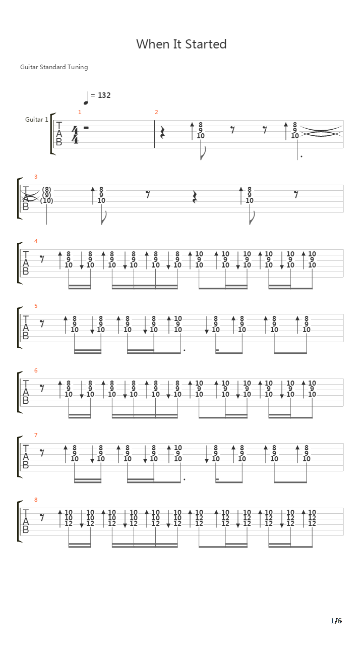 When It Started吉他谱
