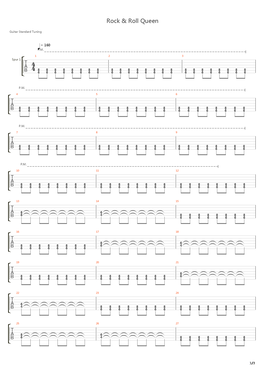 Rock & Roll Queen吉他谱