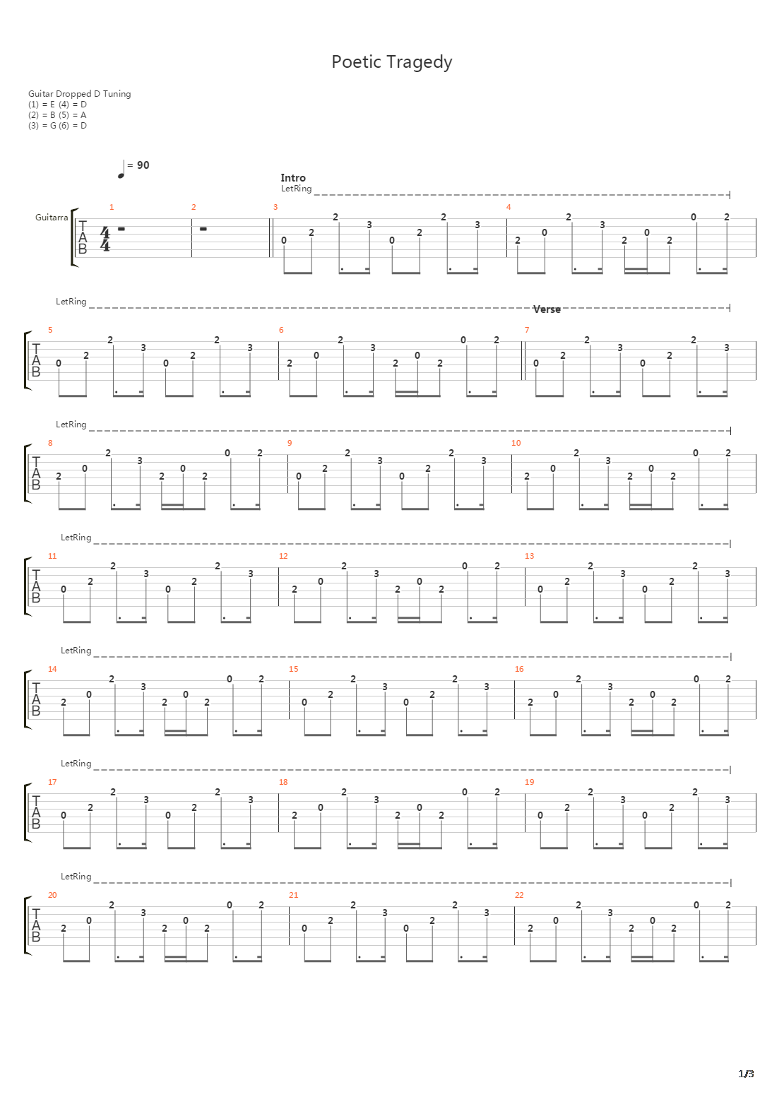 Poetic Tragedy吉他谱
