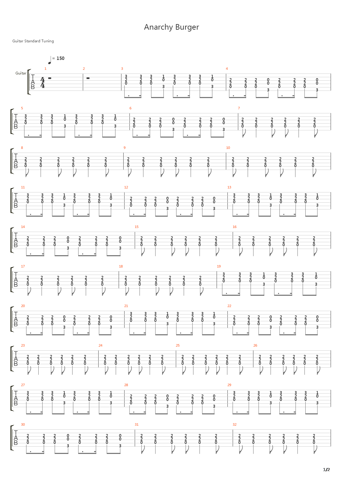 Anarchy Burger吉他谱