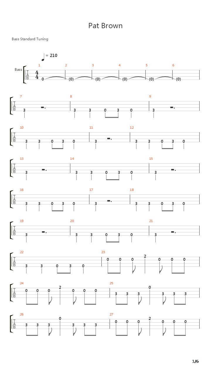 Pat Brown吉他谱