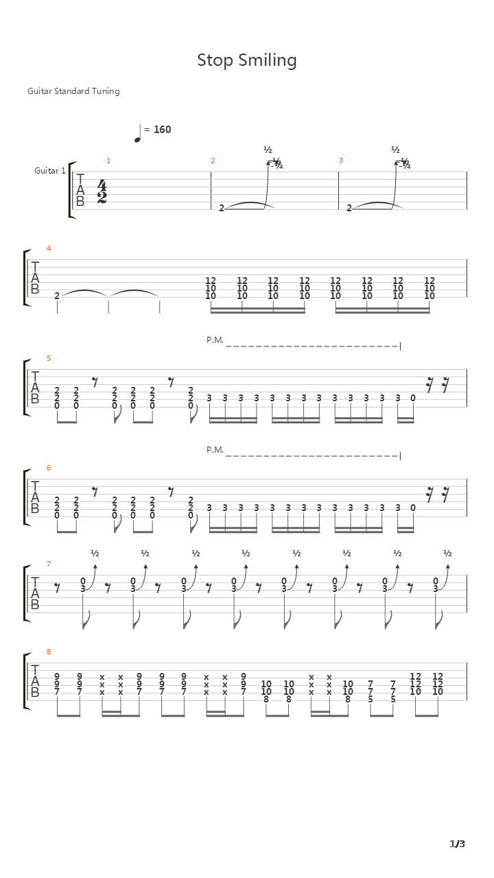 Stop Smiling吉他谱