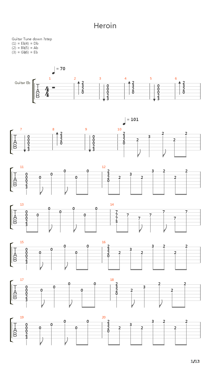 Heroin吉他谱