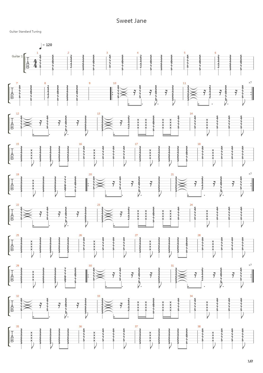 Sweet Jane吉他谱