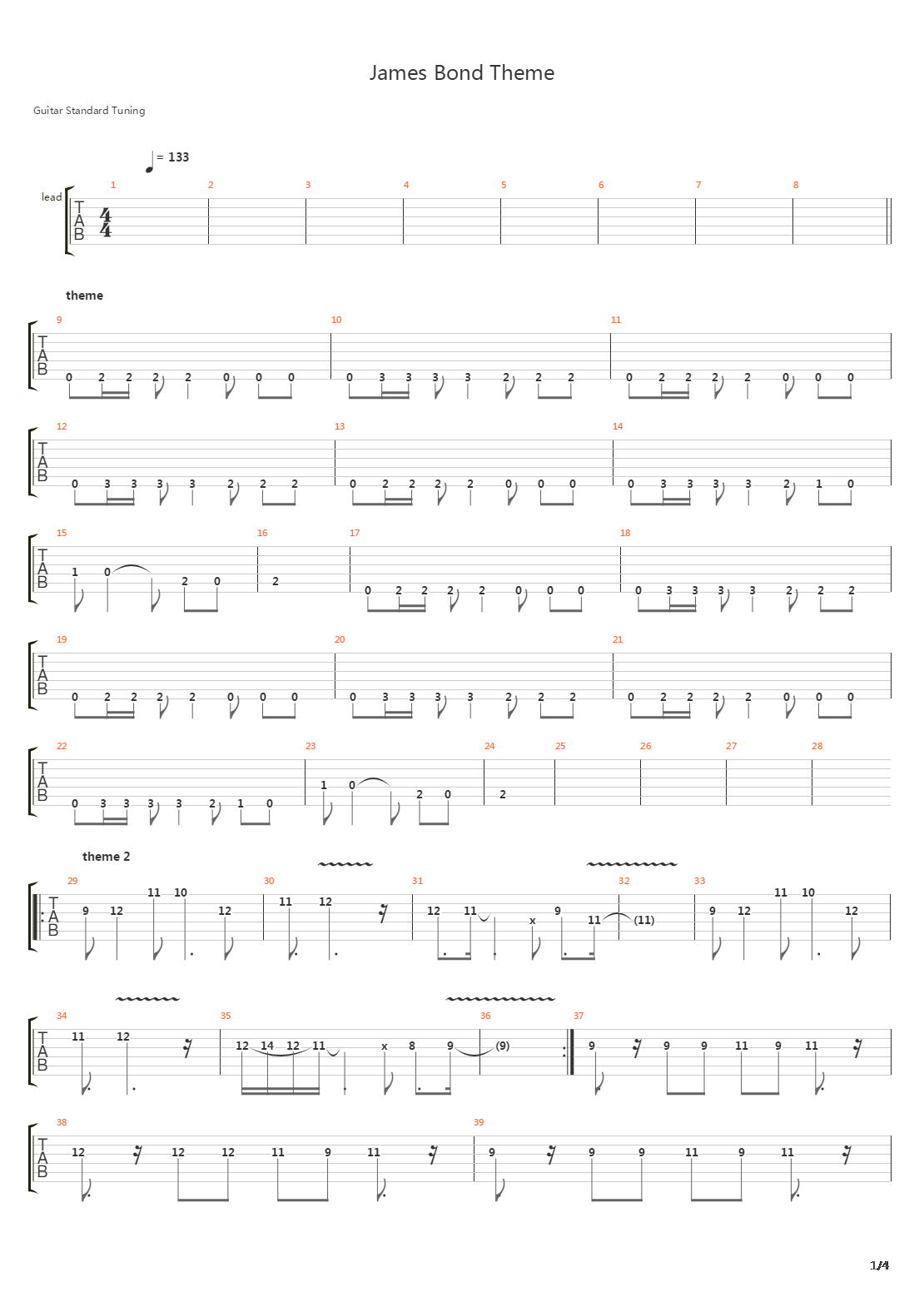 James Bond Theme吉他谱