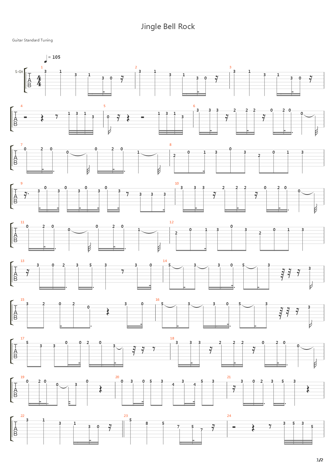 Jingle Bell Rock吉他谱