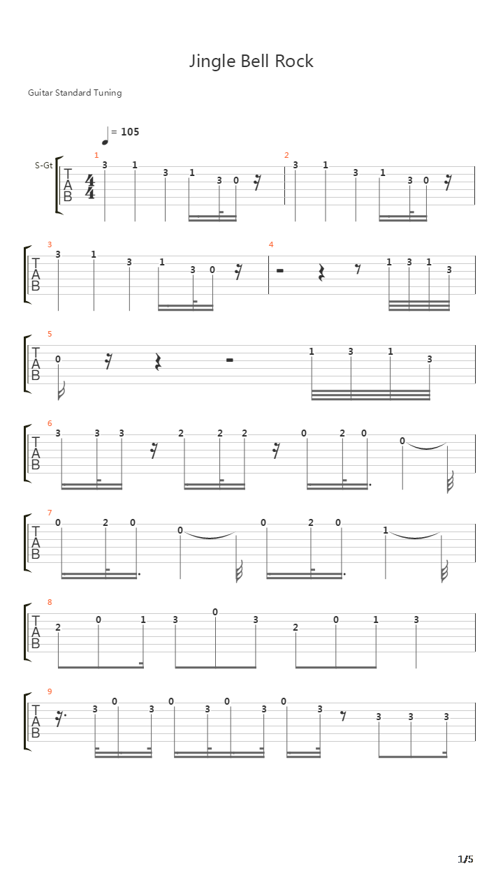 Jingle Bell Rock吉他谱