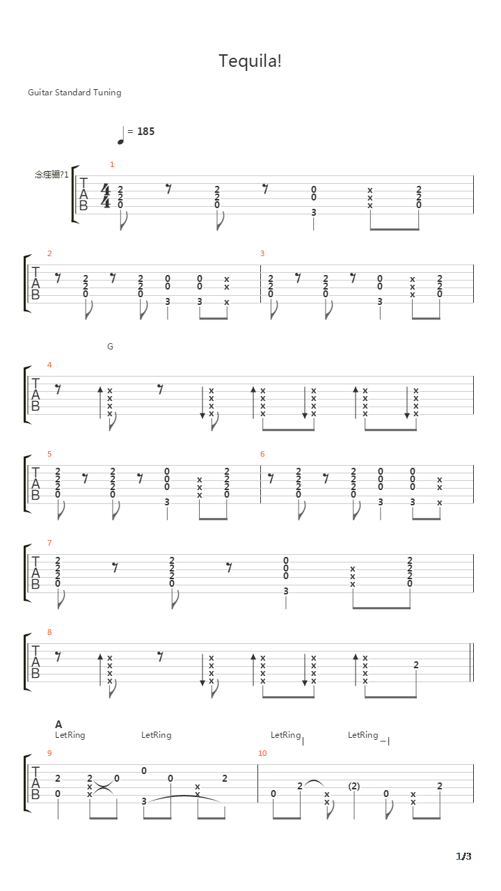 Tequila (Fingerstyle Version by LickNRiff)吉他谱