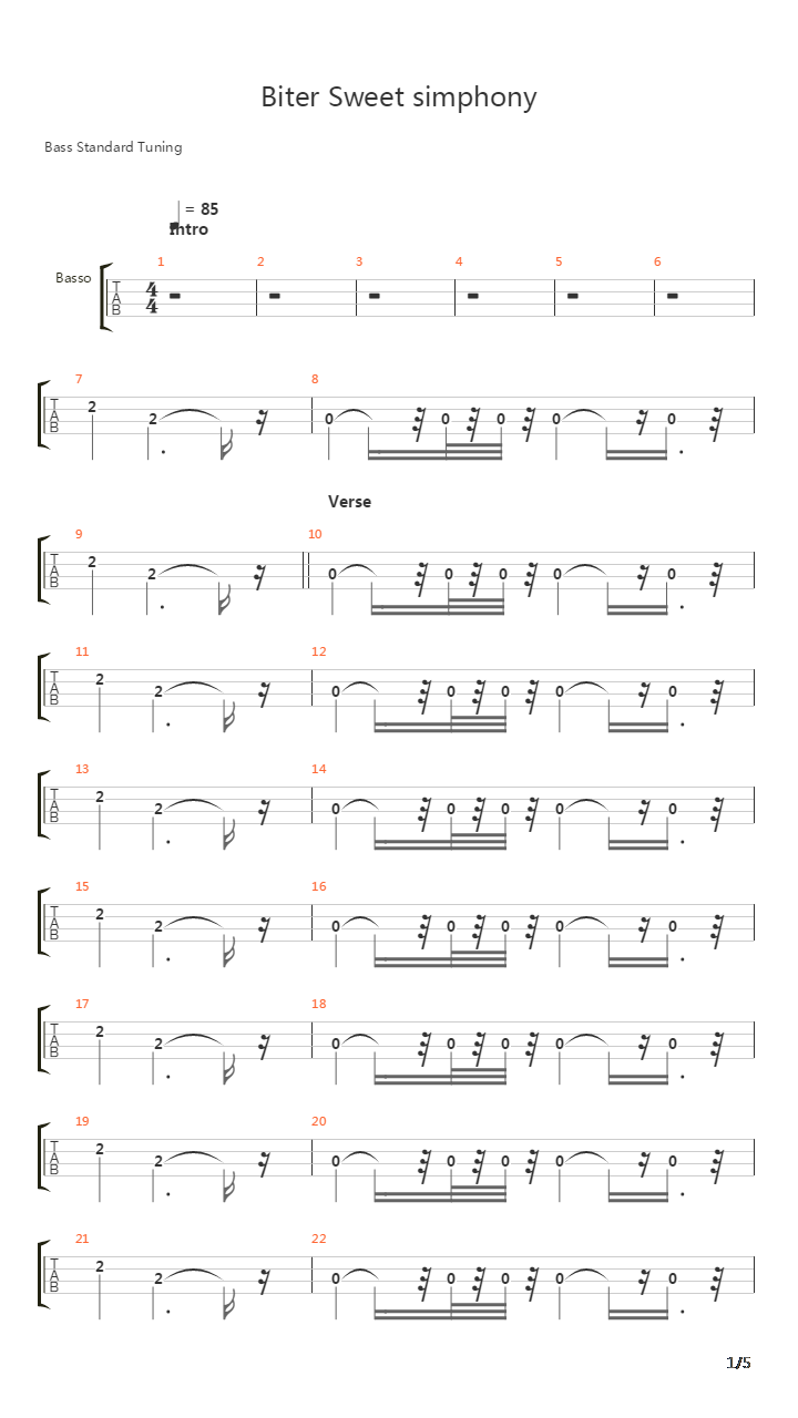 Bitter Sweet Simphony吉他谱