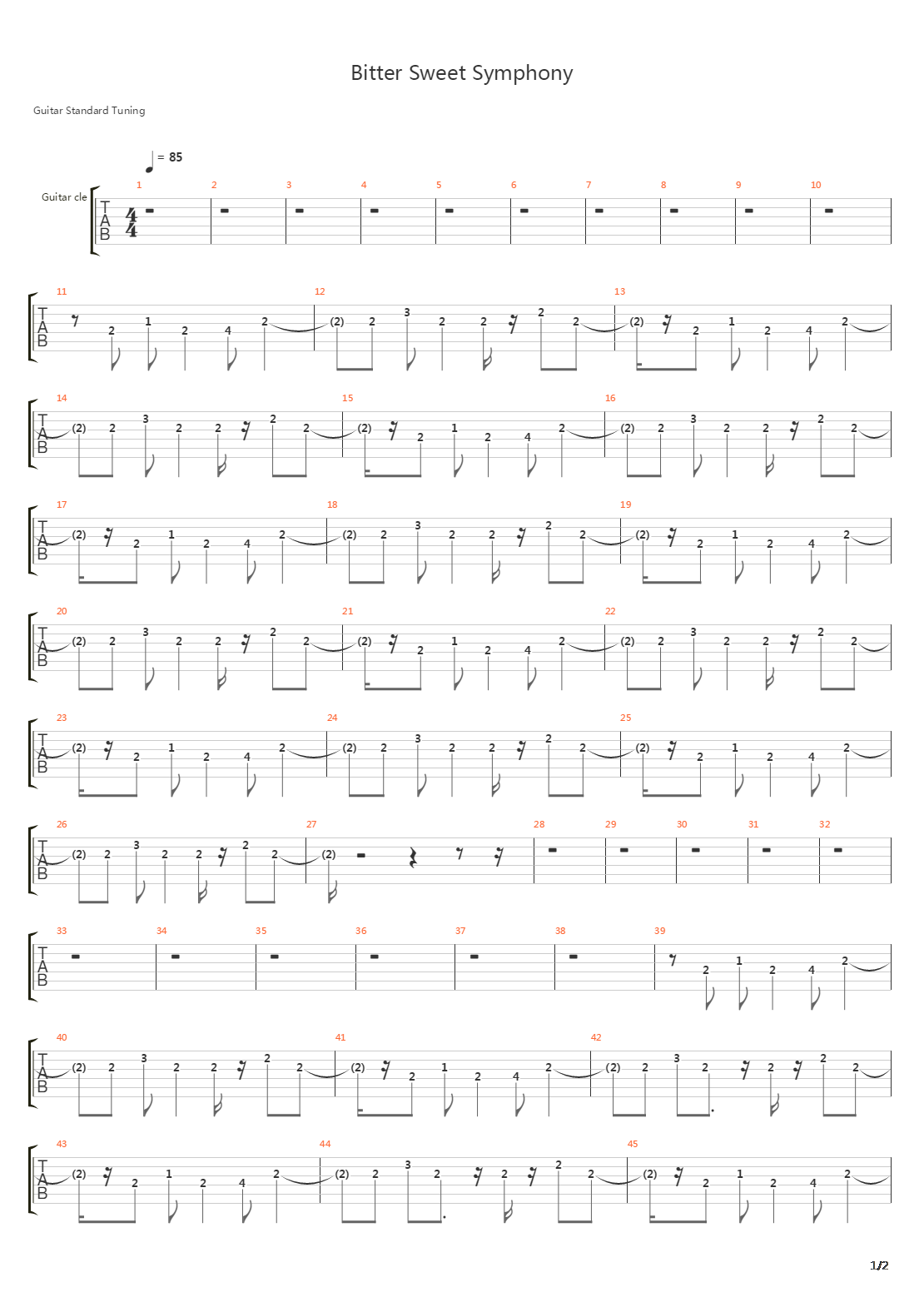 Bitter Sweet Symphony吉他谱