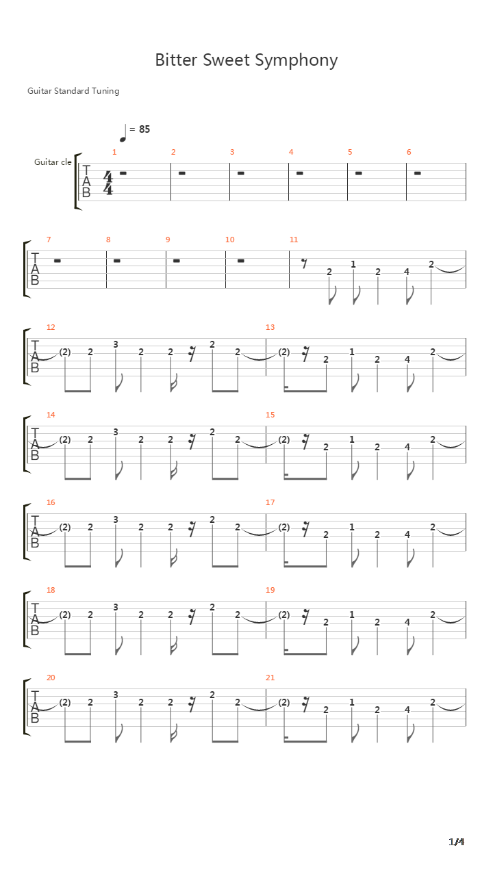 Bitter Sweet Symphony吉他谱