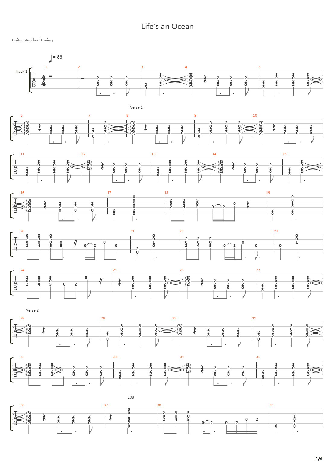 Lifes An Ocean吉他谱