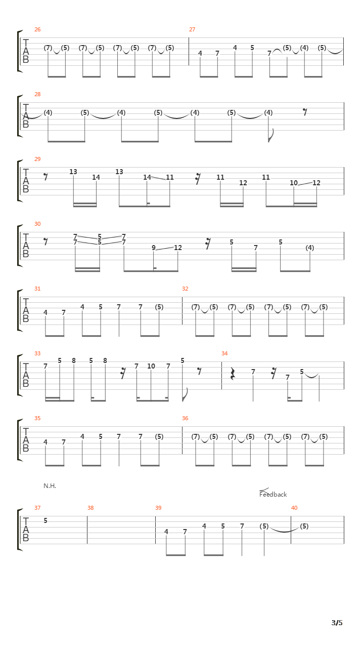 Six O'Clock吉他谱