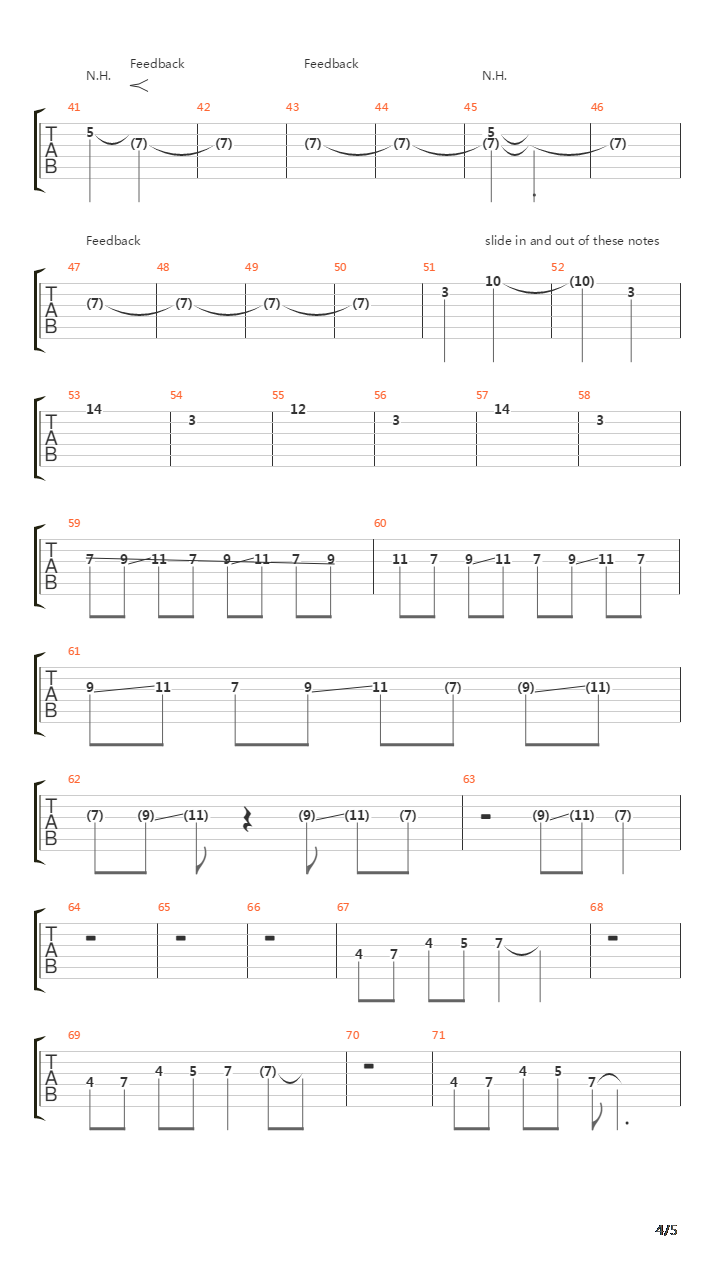 Six O'Clock吉他谱