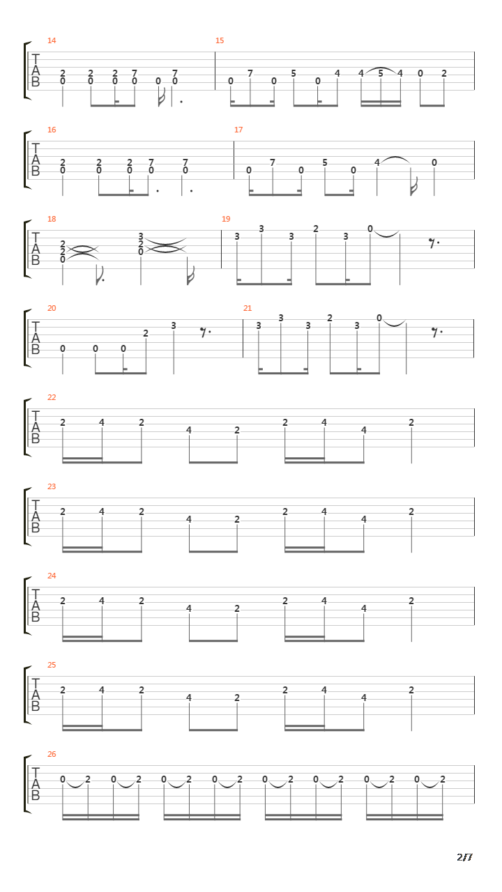 Slide Away吉他谱