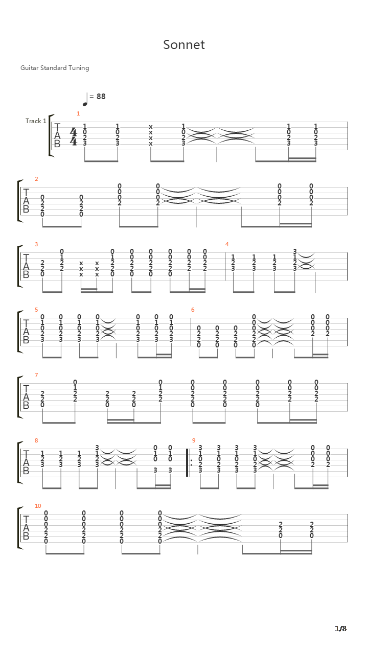 Sonnet吉他谱
