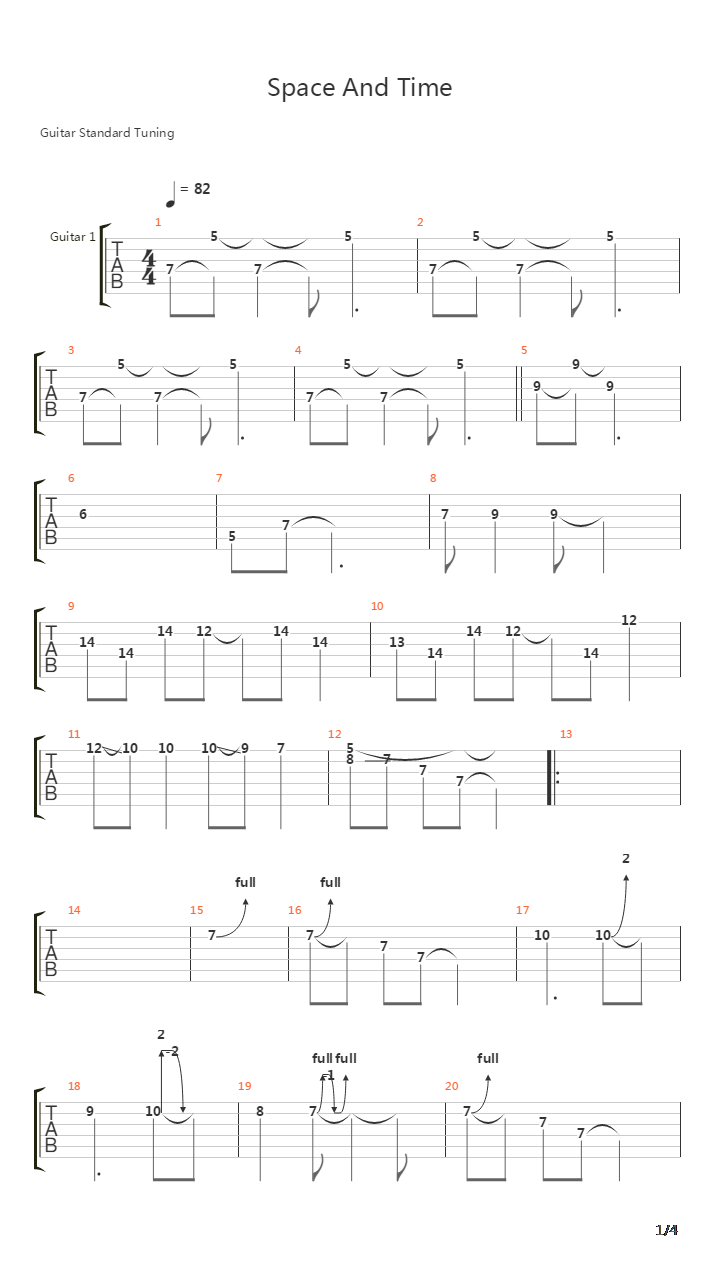 Space And Time吉他谱
