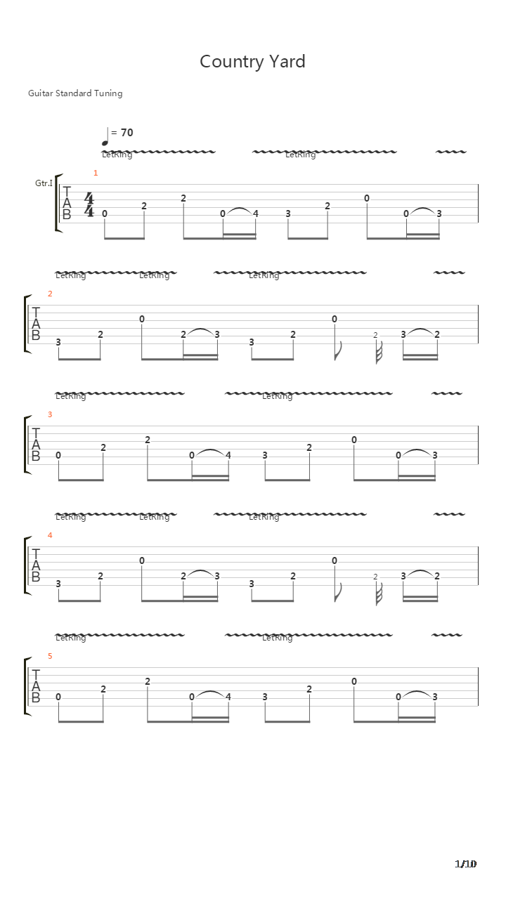 Country Yard吉他谱