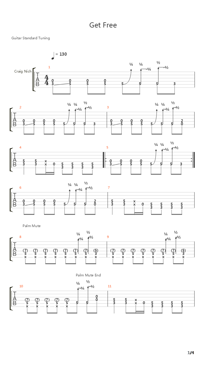 Get Free吉他谱