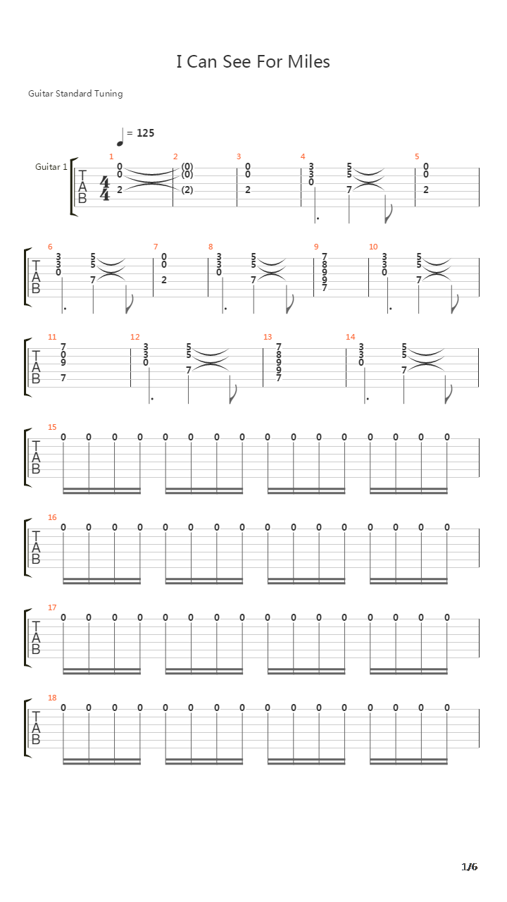 I Can See For Miles吉他谱