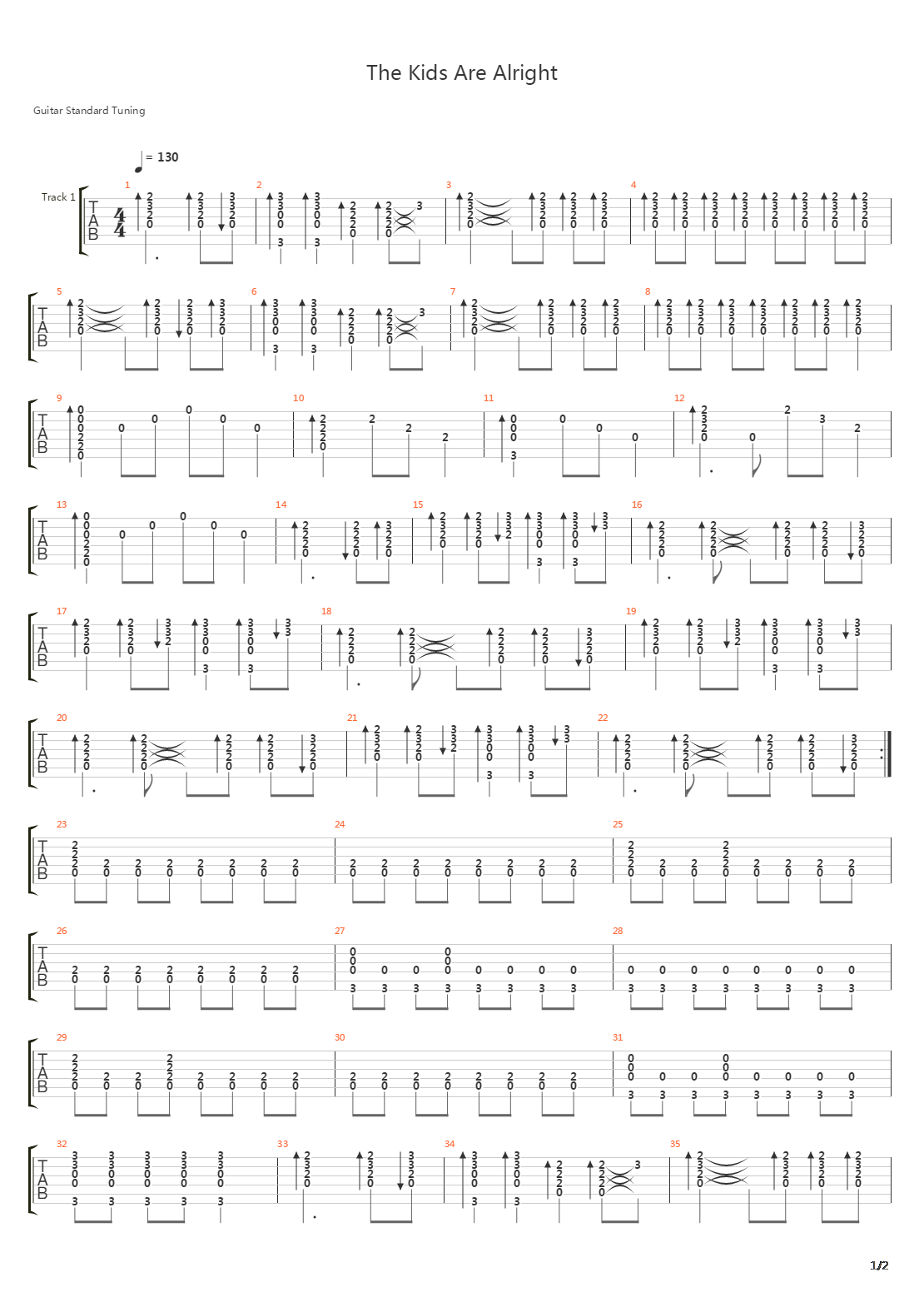 The Kids Are Alright吉他谱