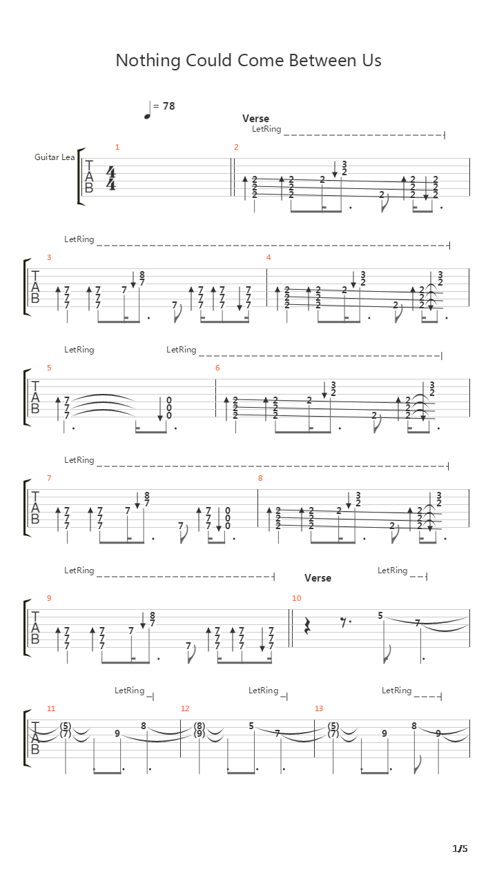 Nothing Could Come Between Us吉他谱