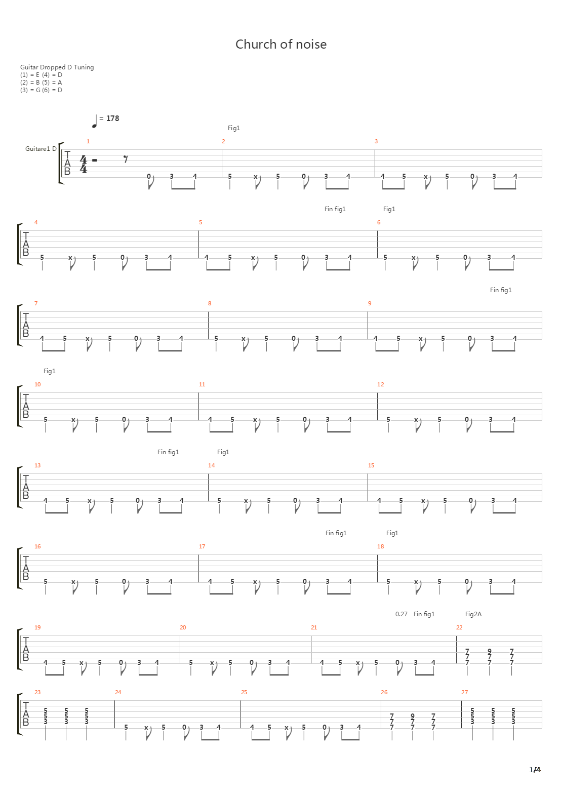 Church Of Noise吉他谱