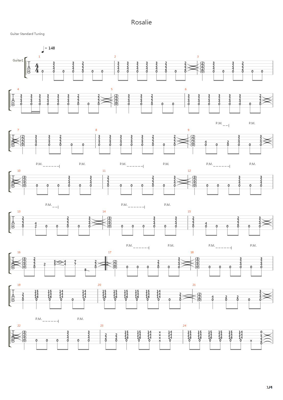 Rosalie吉他谱