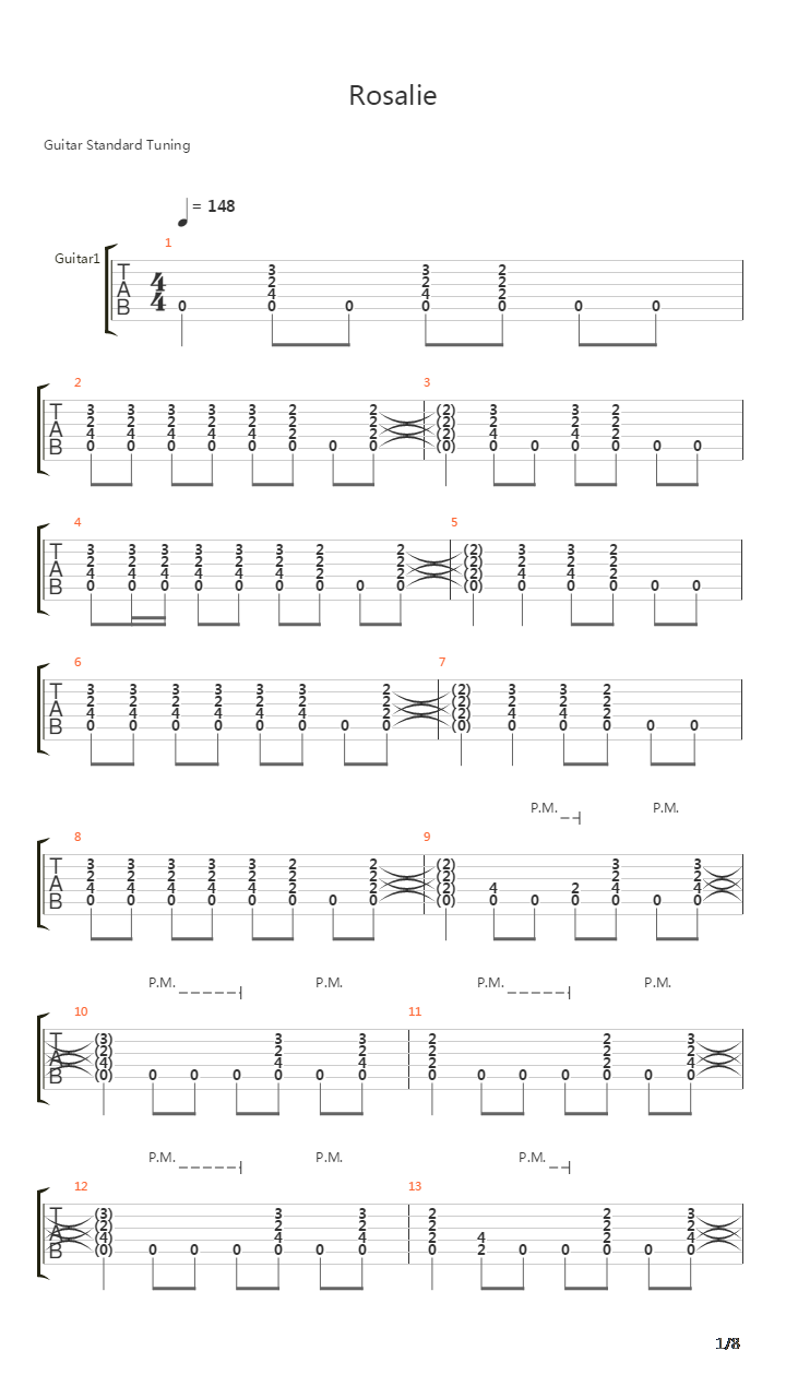 Rosalie吉他谱