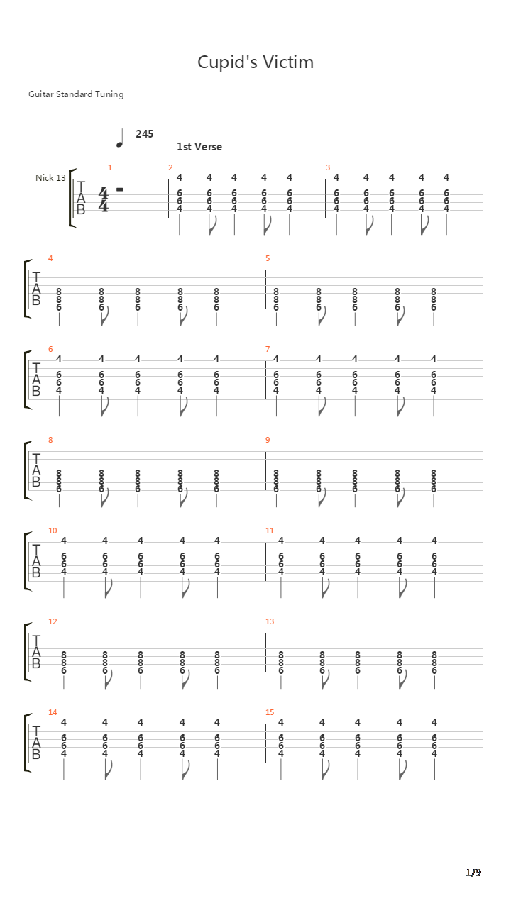 Cupid's Victim吉他谱