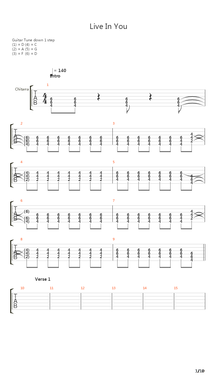 Live In You吉他谱