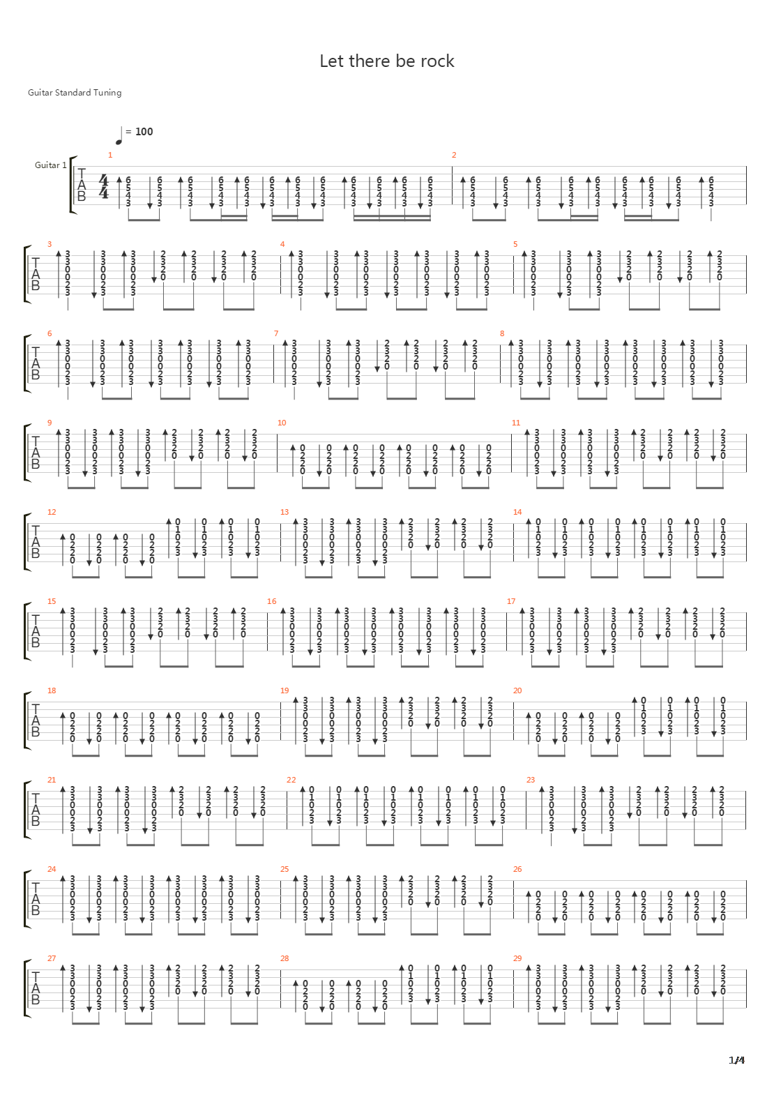 Let There Be Rock吉他谱