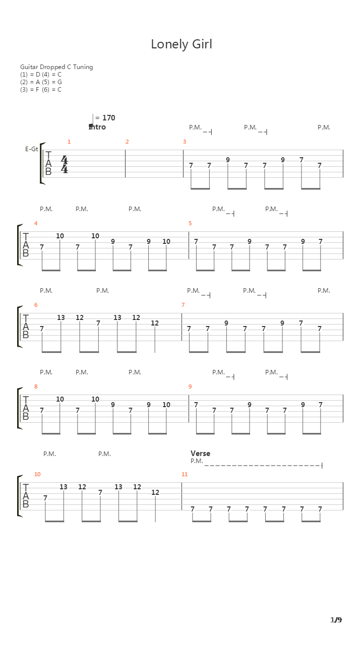 Lonely Girl吉他谱