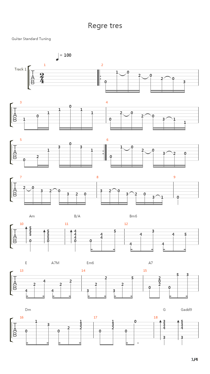 Regra Tres (Law no.3)吉他谱