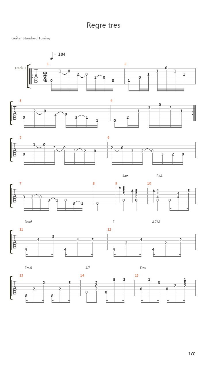 Regra Tres - Law No.3吉他谱