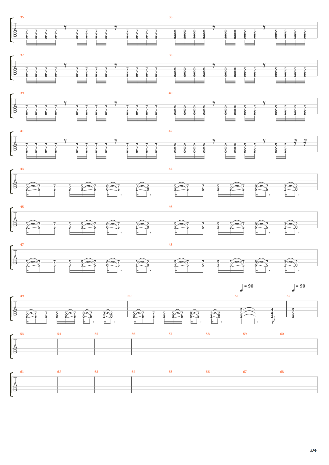 Метро吉他谱