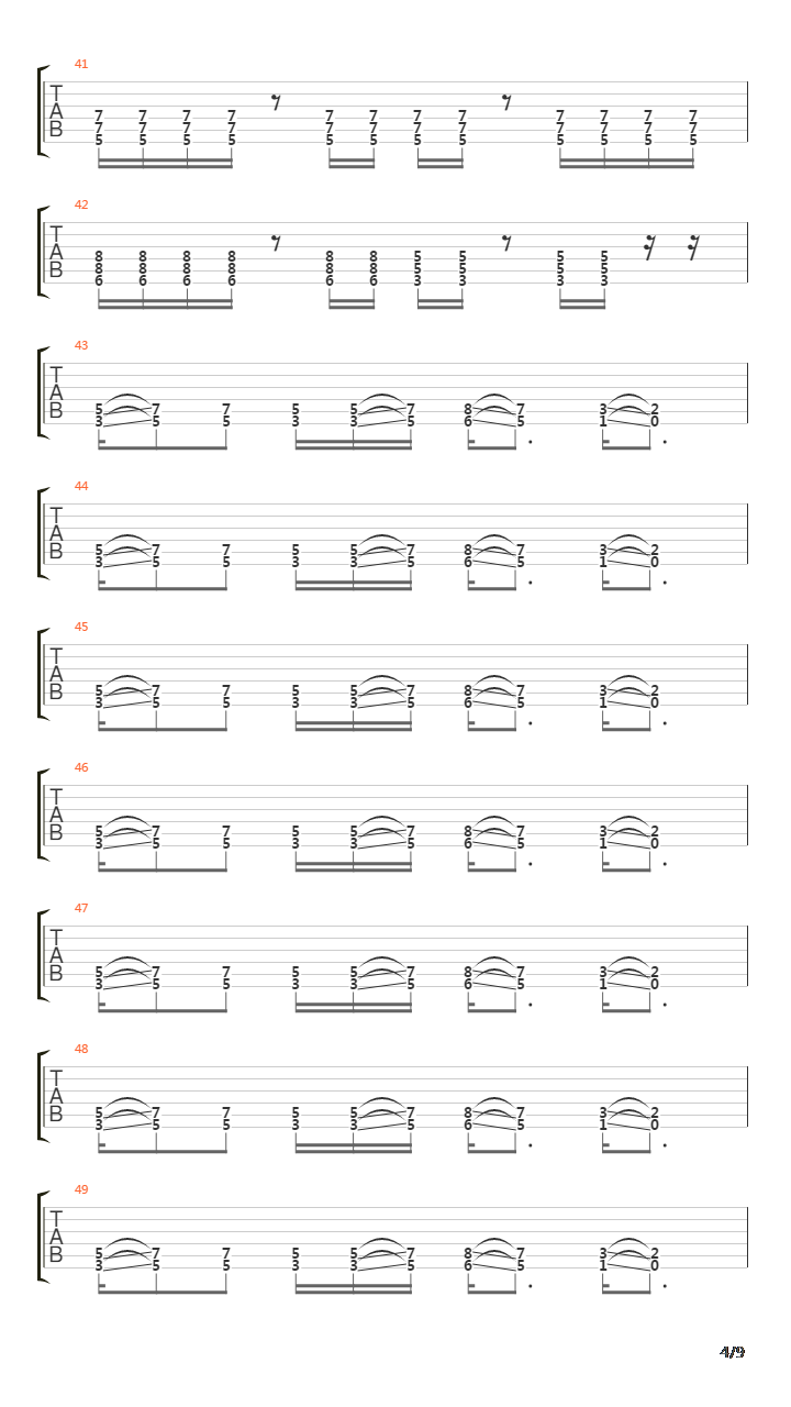 Метро吉他谱