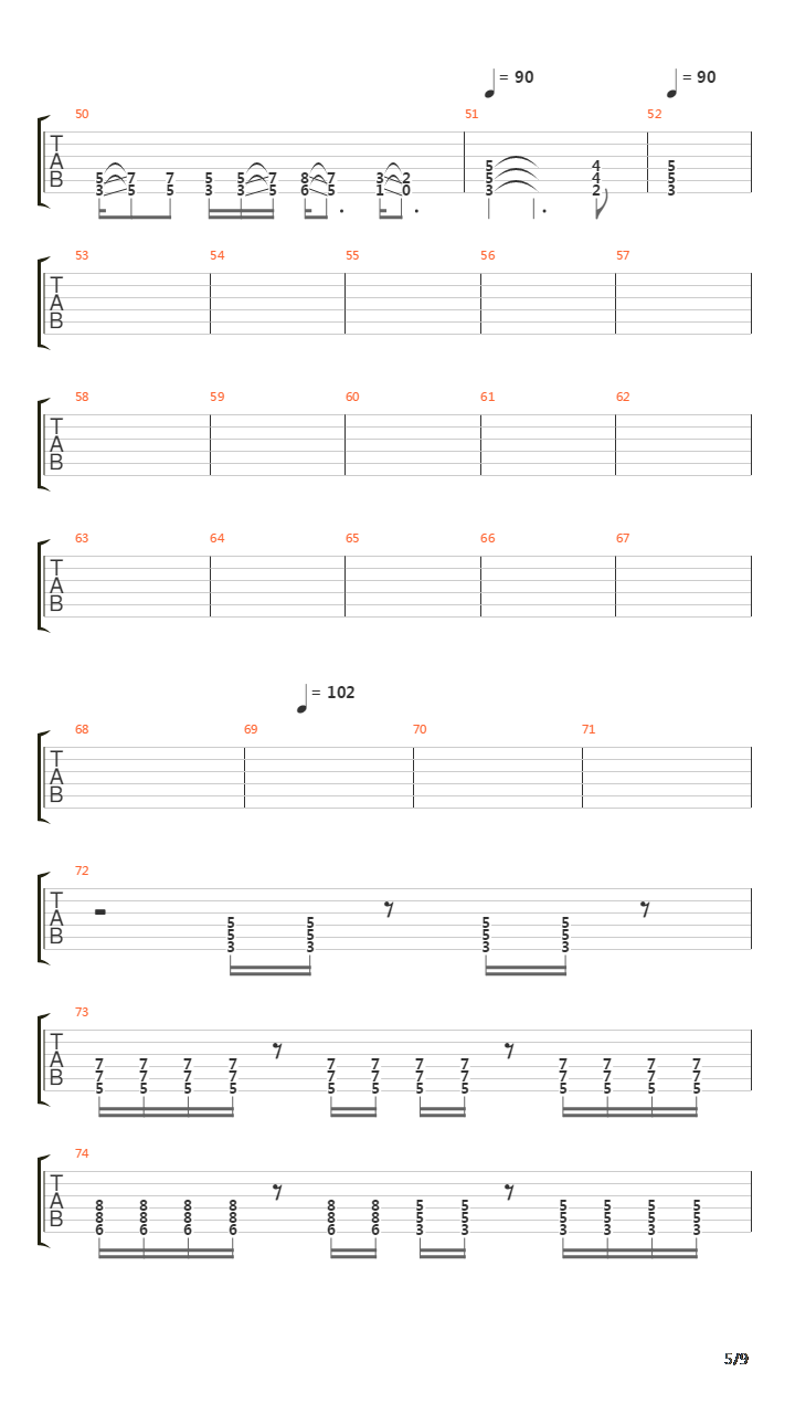 Метро吉他谱