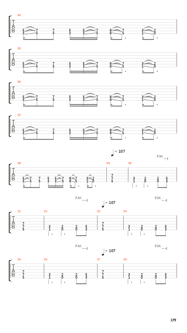 Метро吉他谱