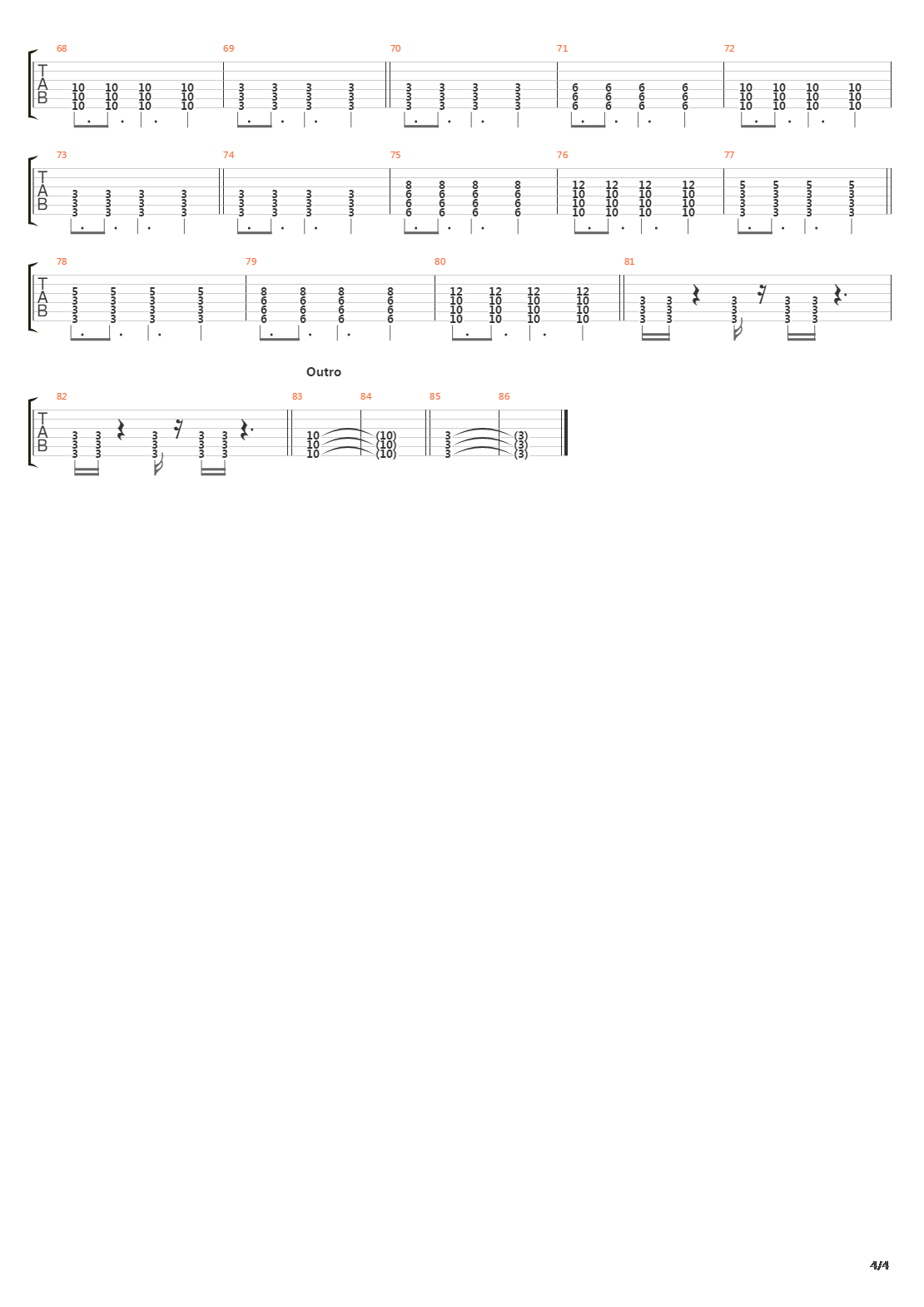 Рок吉他谱