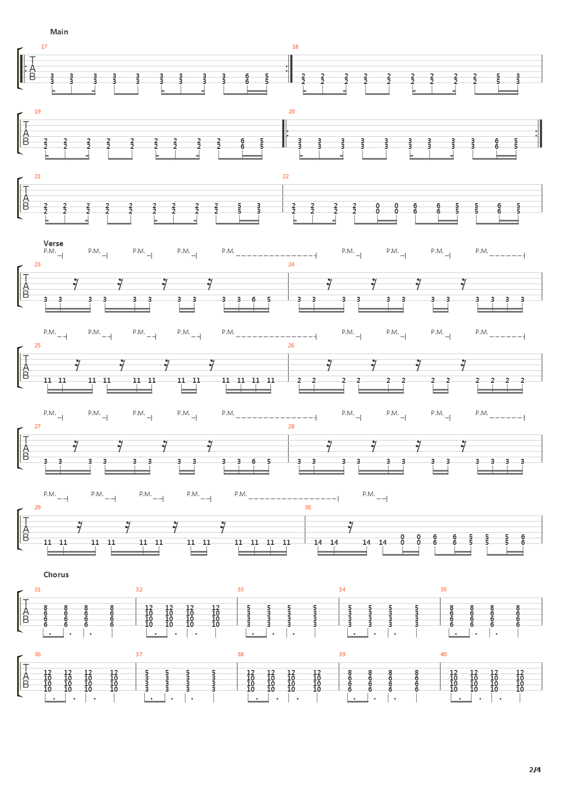 Рок吉他谱