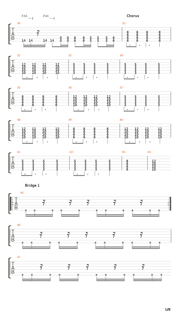 Рок吉他谱