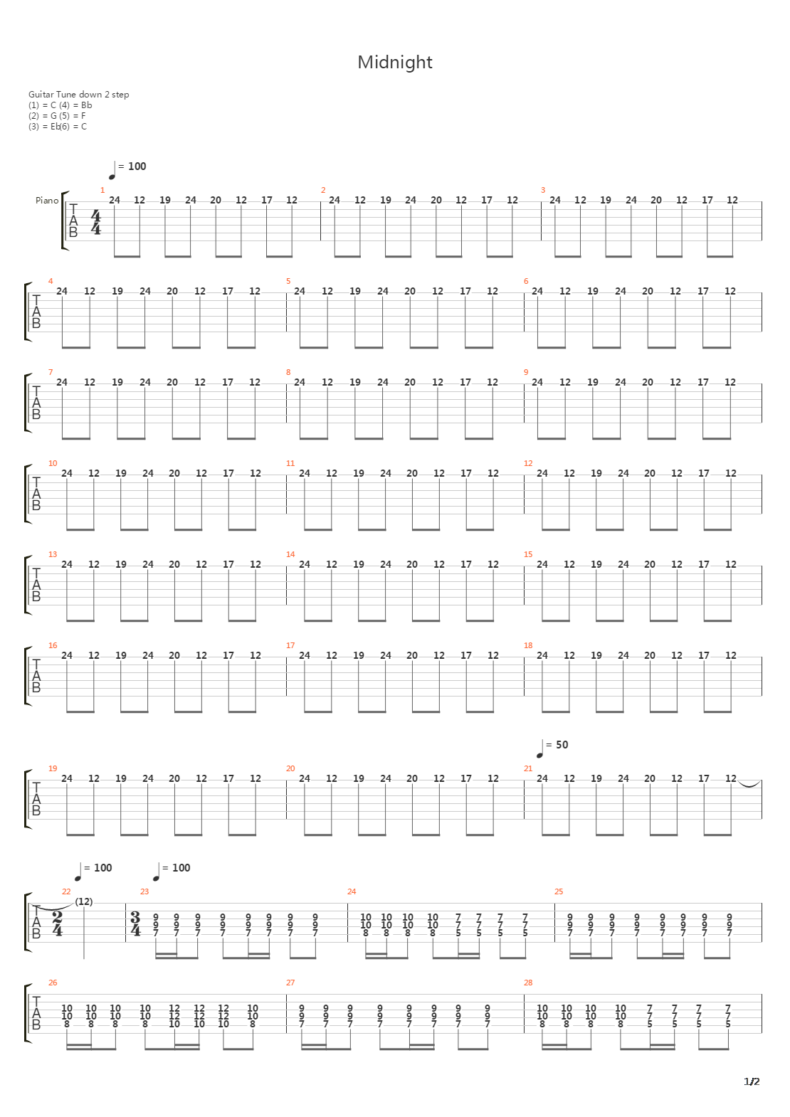 Midnight吉他谱