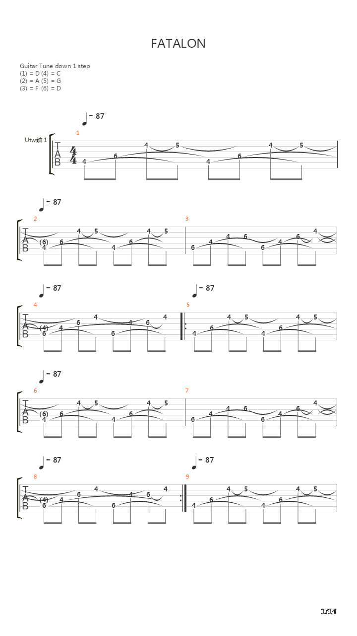 Fatalon吉他谱