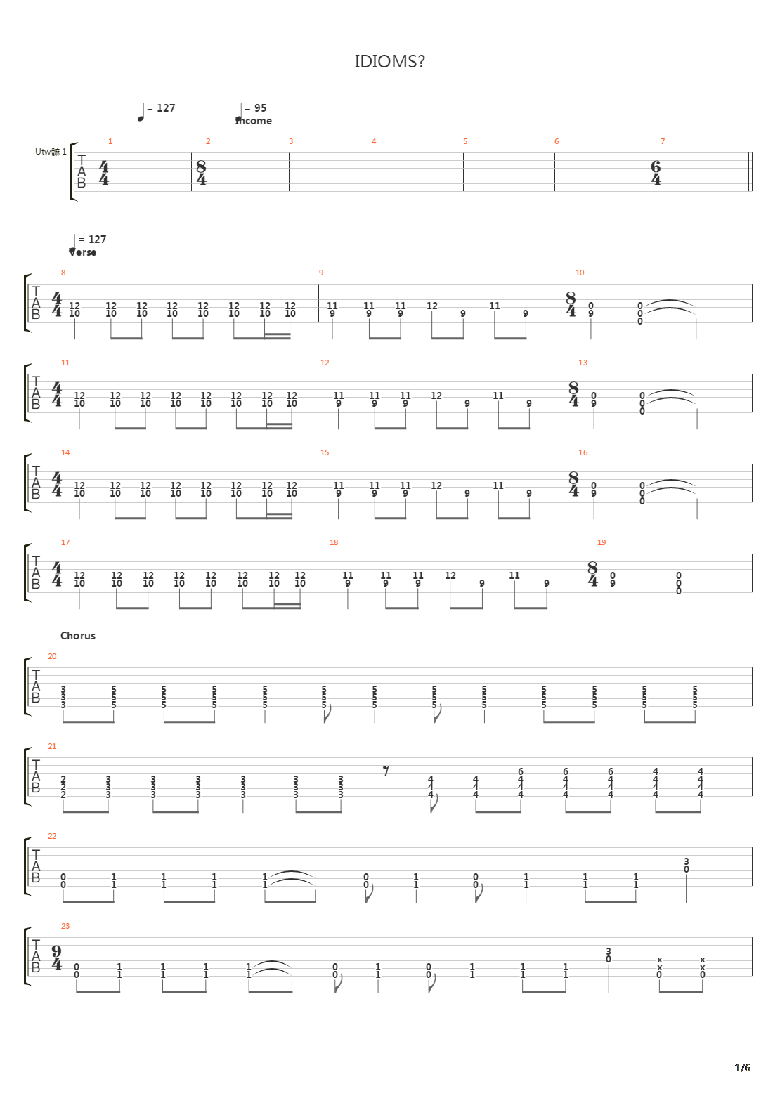 Idioms吉他谱