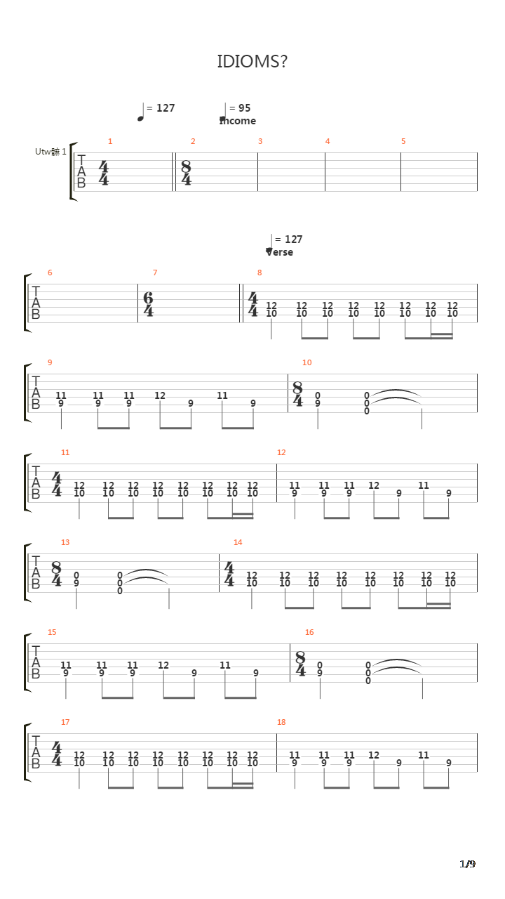 Idioms吉他谱