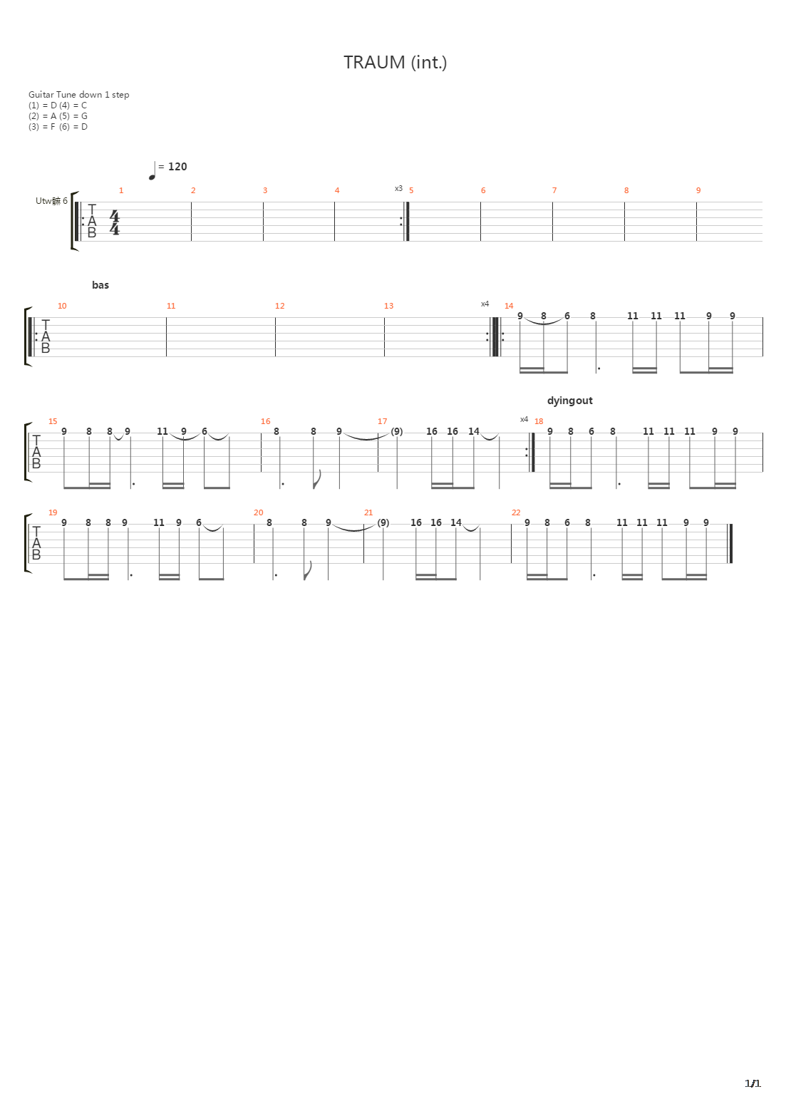 Traum (Int.)吉他谱