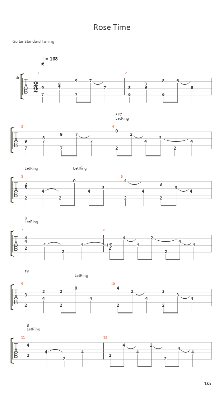 Rose Time吉他谱