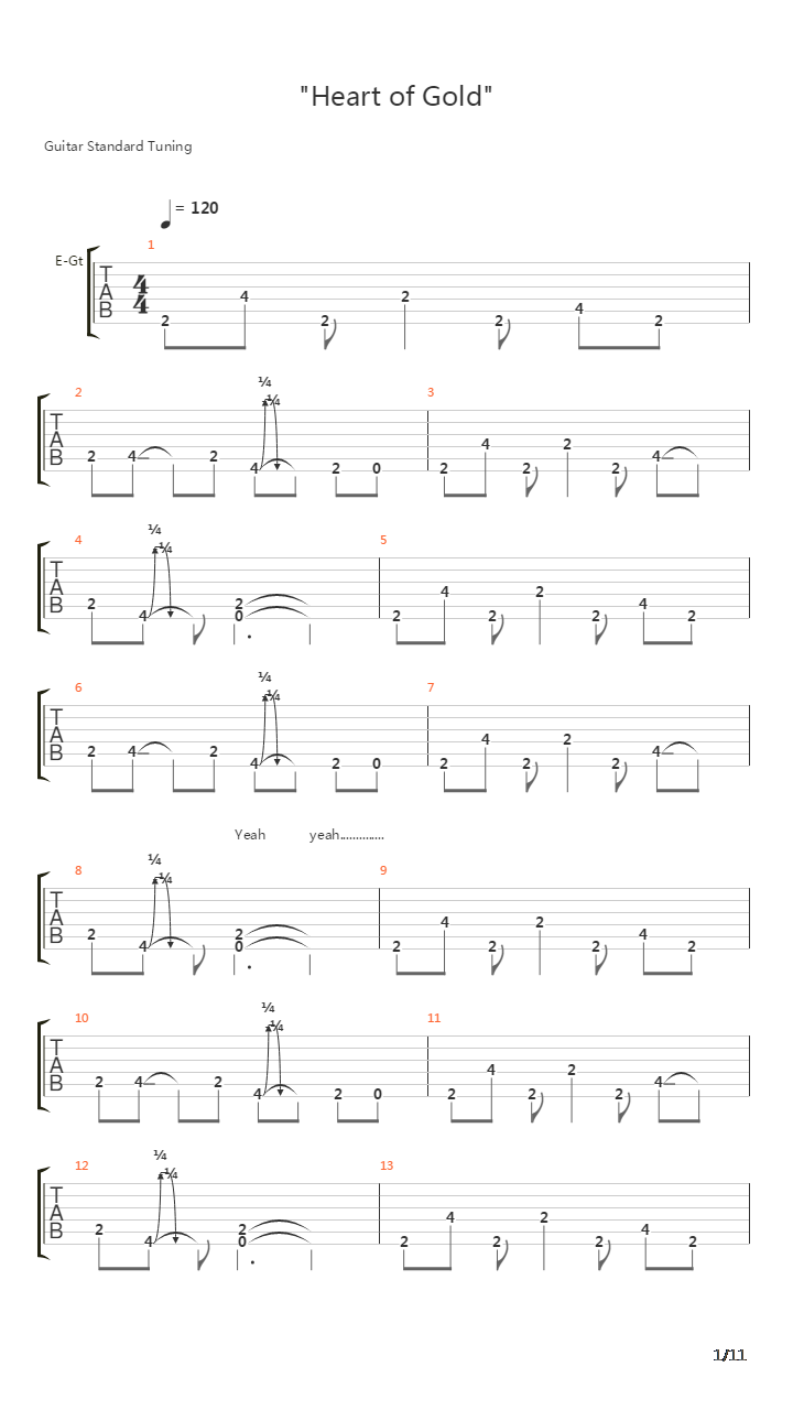 Heart Of Gold吉他谱