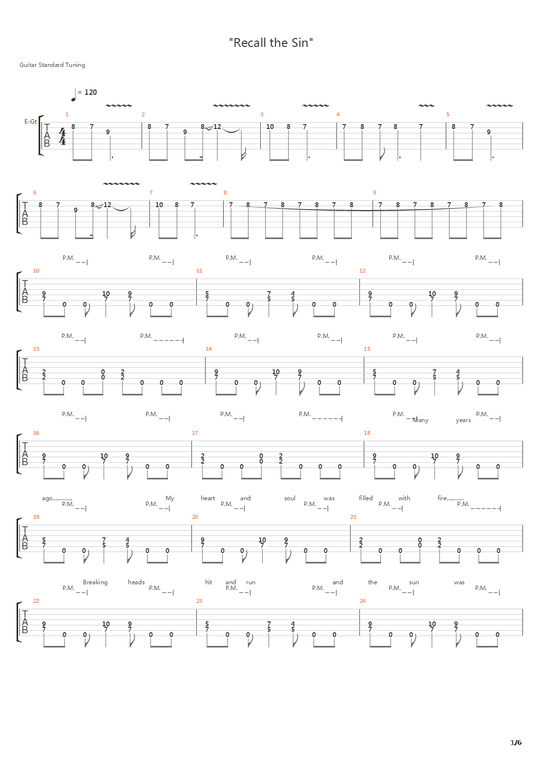 Recall The Sin吉他谱
